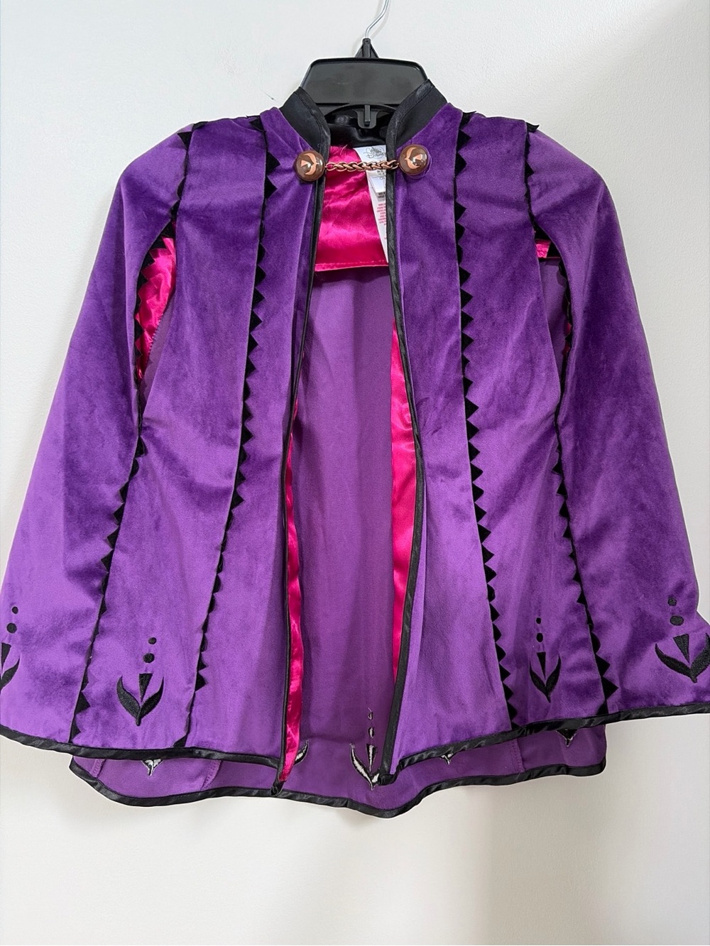 Disney Purple Velvet Princess Cape Jacket with Pink Lining